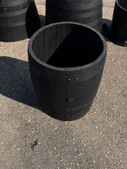 Limited Edition 45cm Hand Painted Black 3/4 Barrel Oak Tree Planter